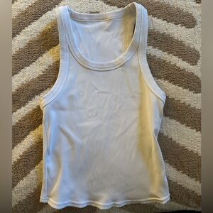 ALO YOGA GODDESS RIBBED GO-TO TANK | WHITE | SIZE: M